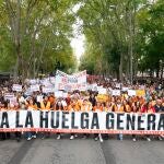 Acampada en la Puerta del Sol por el derecho a la vivienda. Manifestaci&oacute;n en Cibeles.