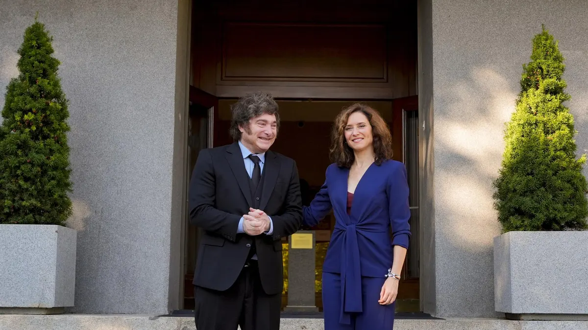 MADRID.-AM.- Ayuso y Milei abordan el panorama político en una reunión en Canal de casi dos horas: "Madrid siempre será su casa"