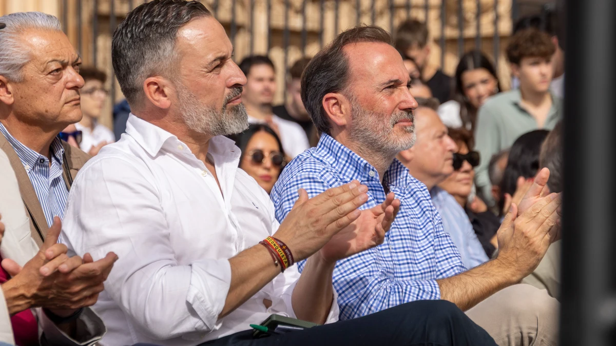 El candidato de Vox a la presidencia del Gobierno, Santiago Abascal, en acto en Palma