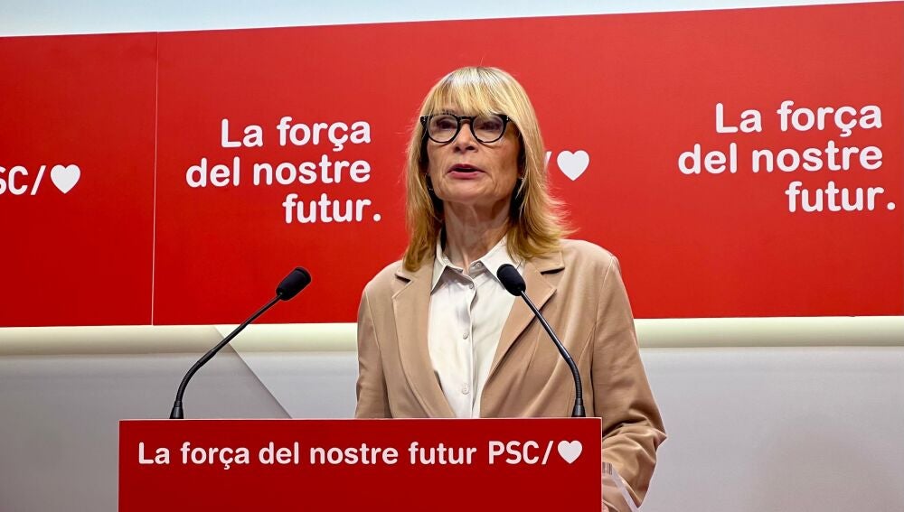 La viceprimera secretaria y portavoz del PSC, Llu&iuml;sa Moret, en rueda de prensa este lunes EUROPA PRESS 26/10/2026