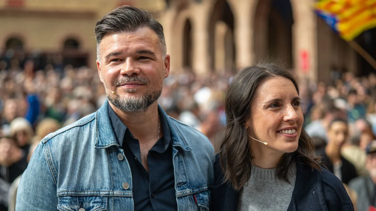 Irene Montero y Gabriel Rufián participan en el acto 'Casa. Vida. Futur' en Barcelona
