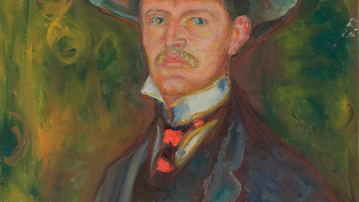 Autorretrato con sombrero de ala ancha, de Munch