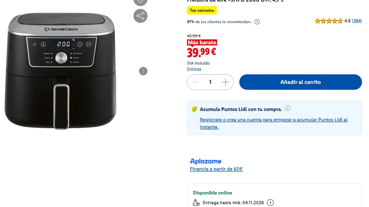 Freidora de aire »SHFD 2000 D1«, 4,7 l.