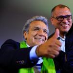 El candidato oficialista, Lenín Moreno, junto al vicepresidente ecuatoriano, Jorge Glas