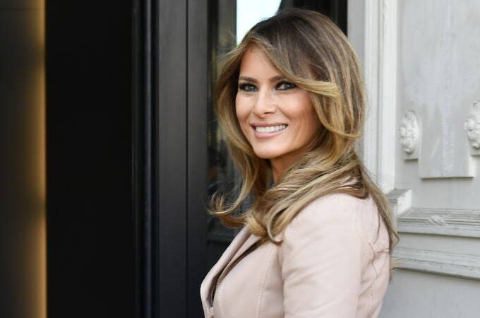 Melania Trump, muy sonriente