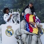 Marcelo y Sergio Ramos, en la Cibeles