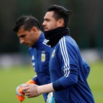 Sergio Romero, en un entrenamiento de la selección argentina