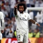 Marcelo, durante el partido con el Real Madrid