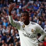 Vinicius, durante un partido con el Real Madrid