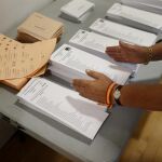 Papeletas electorales durante unas elecciones