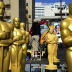 Fotografía de archivo de los preparativos para una ceremonia de los Oscars