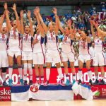 Las jugadoras serbias celebran la victoria