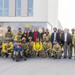 Los trabajadores de las BRIF momentos antes de arrancar la marcha