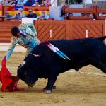 El diestro Francisco José Palazón dando un derechazo en Alicante / David García