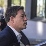 El ex secretario general del PSdeG, José Ramón Gómez Besteiro, a su llegada a la Audiencia Provincial de Lugo