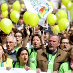 Imagen de la manifestación Sí a la Vida hoy en Madrid. Cristina Bejarano
