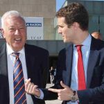 García Margallo y Casado, ante el Palacio de Congresos de Ávila