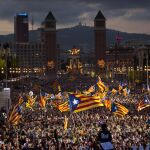 Banderas independentistas en el cierre de campaña de Juntos por el Sï