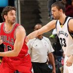 Pau Gasol (Chicago Bulls) y Marc Gasol (Memphis Grizzlies)
