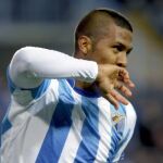 Salomón Rondón celebra su primer gol ante el Racing