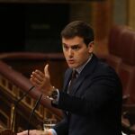 El líder de Ciudadanos, Albert Rivera, durante su intervención en el Pleno del Congreso