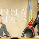 La portavoz del Consell, Paula Sánchez de León, y el vicepresidente Económico, Gerardo Camps