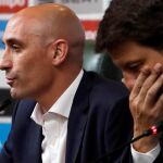 Luis Rubiales, durante la rueda de prensa