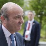 Luis de Guindos, a su llegada a una reunión especial de los ministros de Finanzas de la Unión Europea en Bruselas.