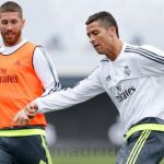 Ramos. durante la sesión de entrenamiento