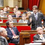 Oriol Pujol durante una de sus intervenciones en el Parlament de Cataluña