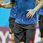 Sergio Ramos, en la sesión de ayer en Sochi