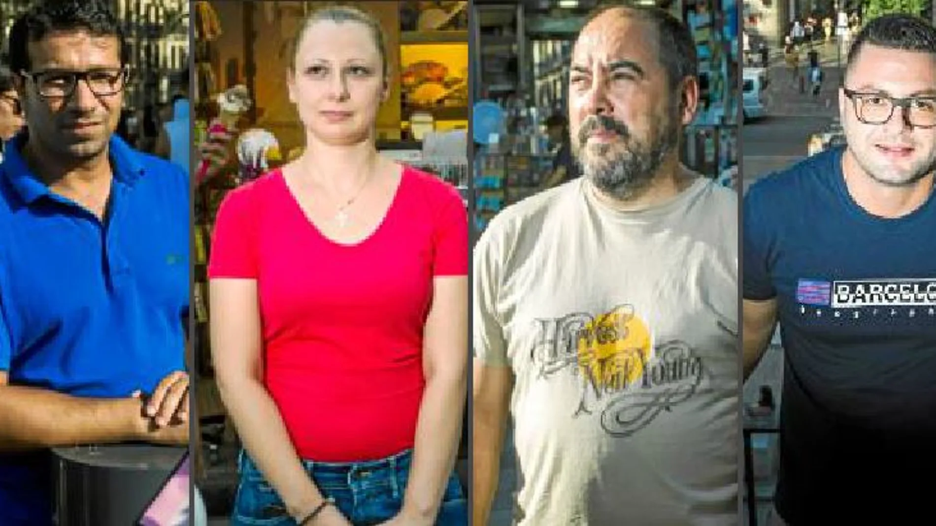 Cuatro de los supervivientes del atentado de Barcelona que tuvo lugar el pasado 17 de agosto de 2017 / Fotos: Alberto R. Roldán
