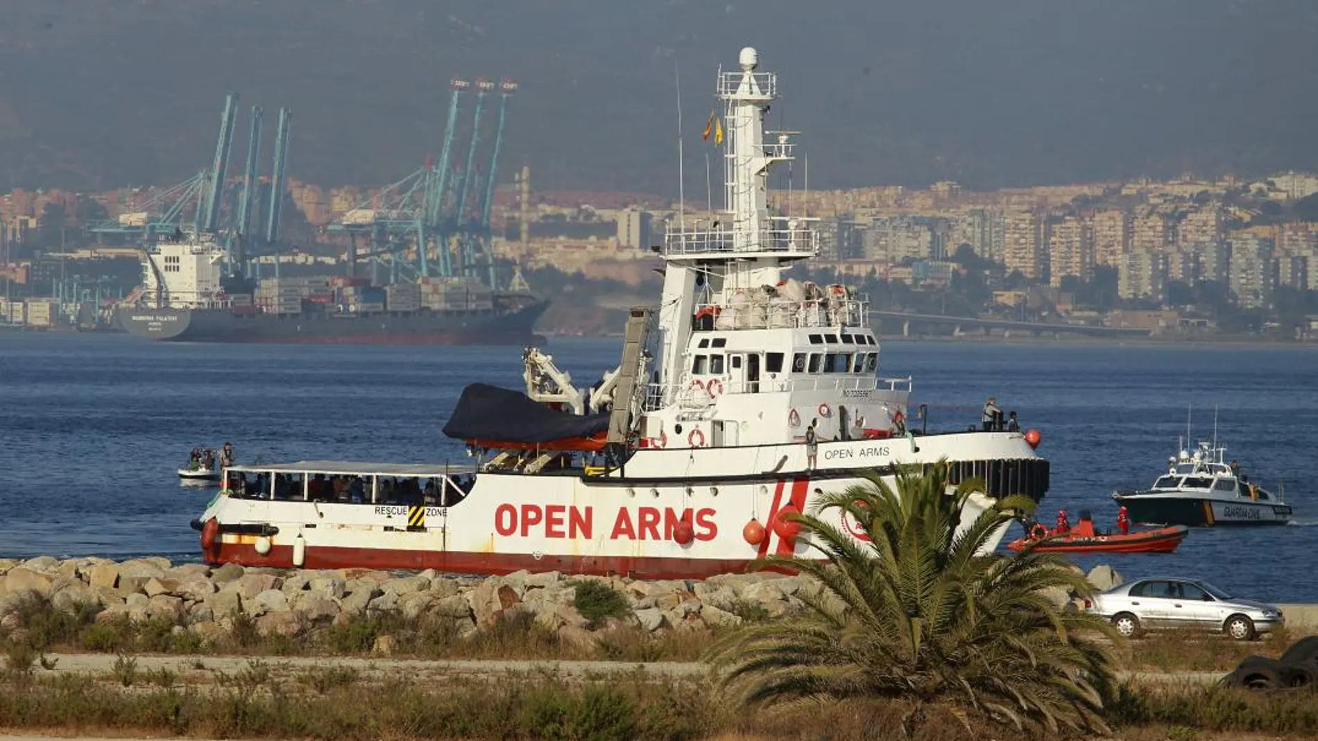 El barco Open Arms en el puerto de Algeciras