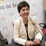 La delegada de Participación Ciudadana, Josefa Medrano, durante una rueda de prensa en el Laredo