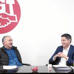 El secretario general de UGT, con el presidente de Sociedad Civil Catalana, ayer