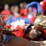 Aficionados chilenos antes del partido