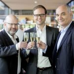 De izquierda a derecha, Jesús Alonso, nuevo director comercial; Pablo Pastega, CEO de la nueva Restaurantes.com, y Antonio Fernández, nuevo director de Operaciones y Tecnología