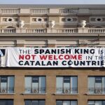 Pancarta contra Felipe VI. Foto: Efe