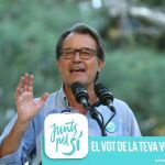 Artur Mas, durante su intervención en un acto de campaña de esta formación celebrado hoy en Tortosa (Tarragona).