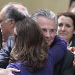 El juez Baltasar Garzón, suspendido hoy, abandona el edificio de la Audiencia Nacional