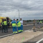 Los servicios de emergencias, en el lugar del accidente.