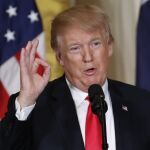 Donald Trump durante la conferencia de prensa con el primer ministro de Austalia, Malcolm Turnbull /Ap