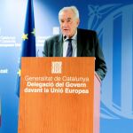 El conseller de Acción Exterior de la Generalitat de Cataluña, Ernest Maragall comparece ante los medios de comunicación en la delegación del Govern en Bruselas / Foto: Efe