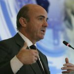 El ministro de Economía, Luis de Guindos, durante su intervención en la clausura del VI Encuentro Financiero Expansión-KPMG