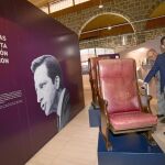 El secretario regional del PSOE, Luis Tudanca, durante su visita al Museo Adolfo Suárez y la Transición, en Cebreros