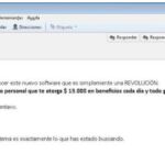 Ejemplo de uno de los correos fraudulentos detectados