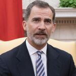 Felipe VI, ayer en la Casa Blanca durante su visita a Donald Trump. EFE/Chris Kleponis/POOL