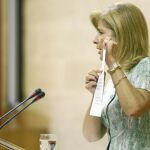 La portavoz del PP-A, Esperanza Oña, ayer, en el Parlamento de Andalucía