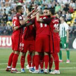 Los jugadores de Pablo Machín, durante la celebración de un gol/ Foto: Efe