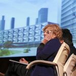Manuela Carmena, durante la presentación, hace un par de semanas, del proyecto Puerta Norte